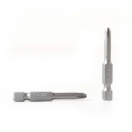 Superior Steel 2# Phillips Head Power Screwdriver Bits - 2 Inch Long - 4.5mm Dia, PK 25 BP202-25PK